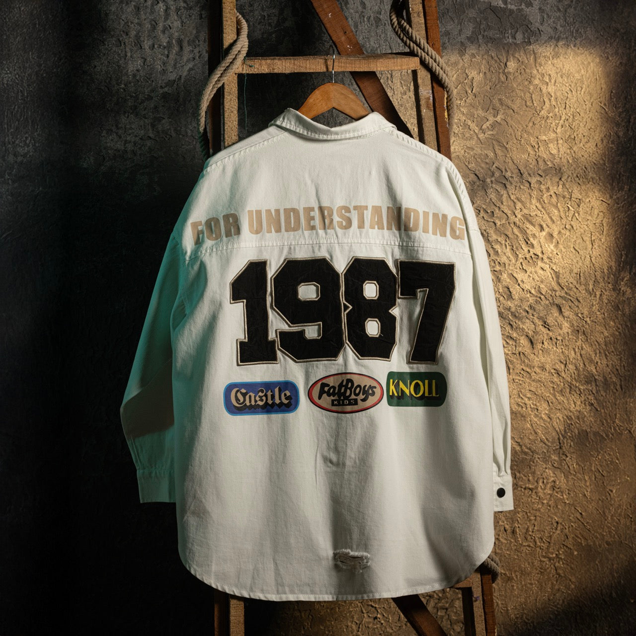 Retro Varsity 1987 Cotton White Overshirt