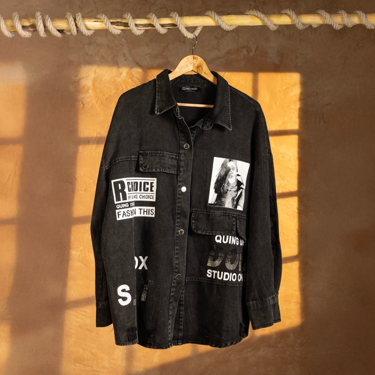 Monochrome Muse Black Shirt Dress