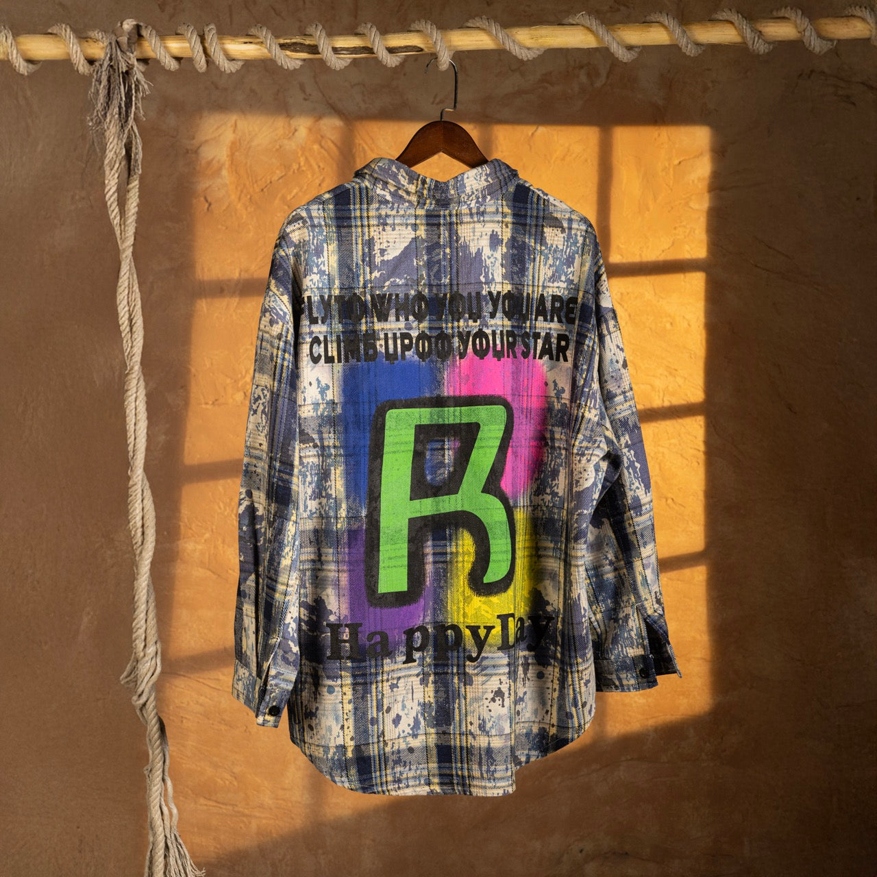 HappyDay Retro Indigo Splash Check Shirt