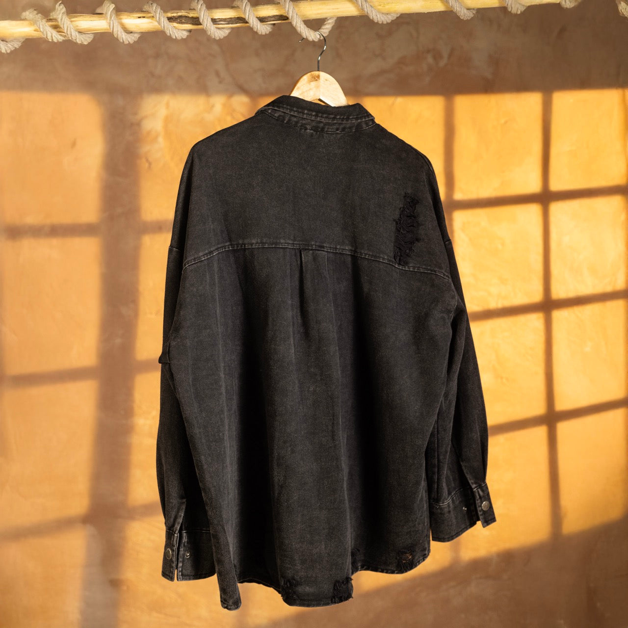 Monochrome Muse Black Shirt Dress