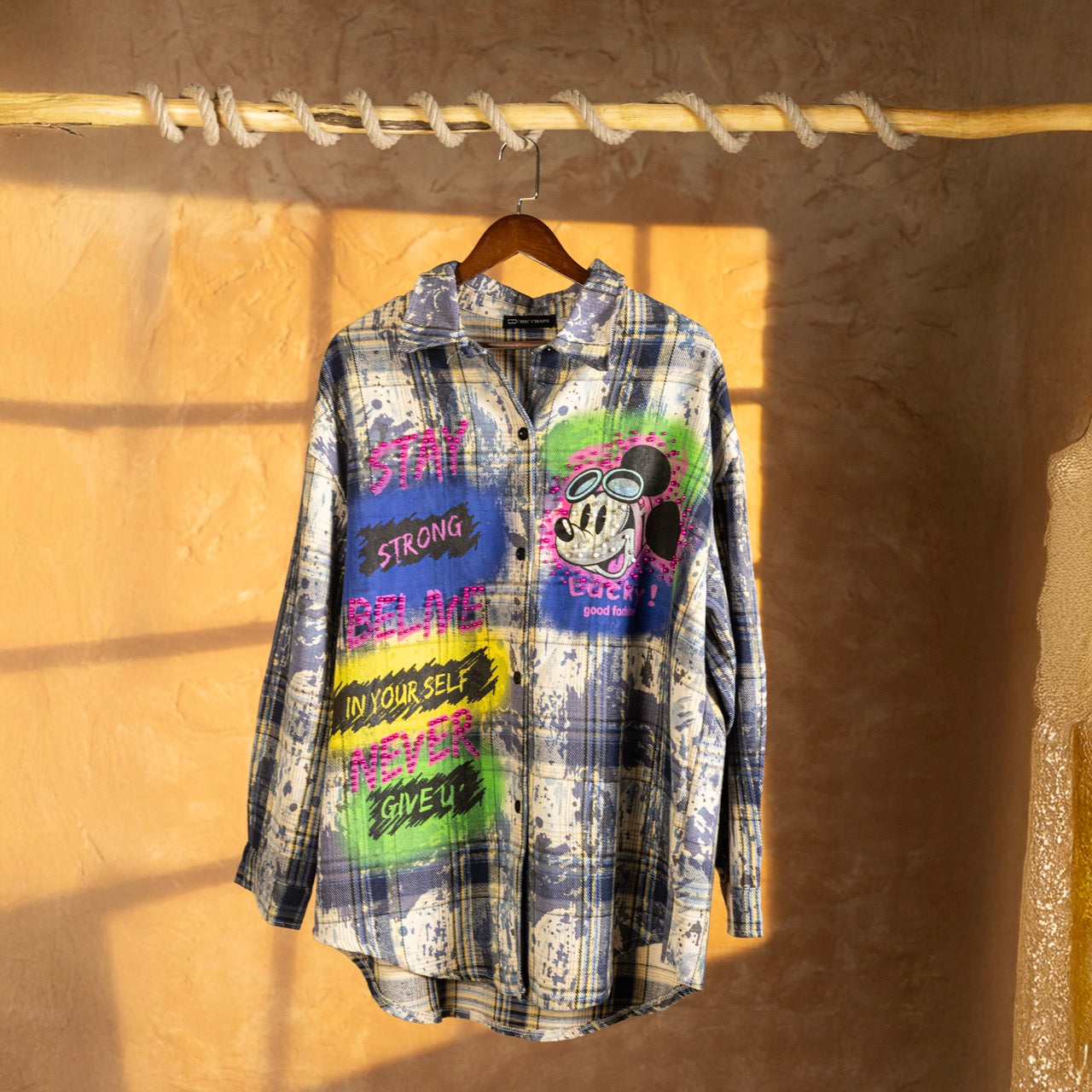 HappyDay Retro  Indigo Splash Check Shirt